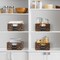 Casafield Water Hyacinth Pantry Baskets with Chalkboard Labels and Chalk Marker, Woven Storage Bin Organizers for Kitchen Shelves